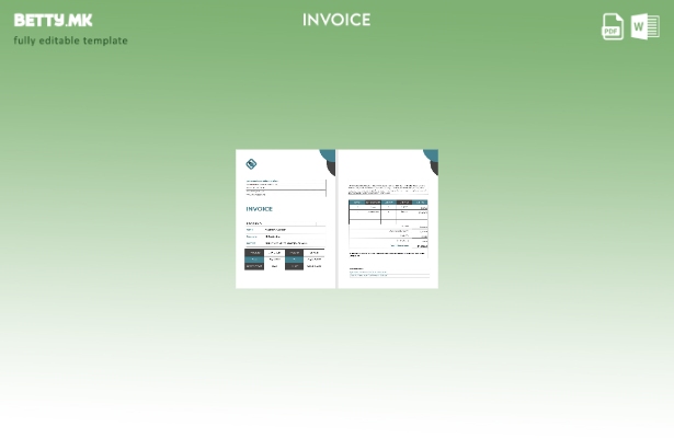 Шаблон за фактура за самовработени во модерен стил